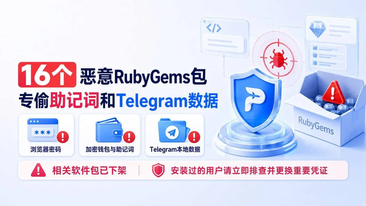 16个恶意代码包专偷钱包助记词和Telegram数据